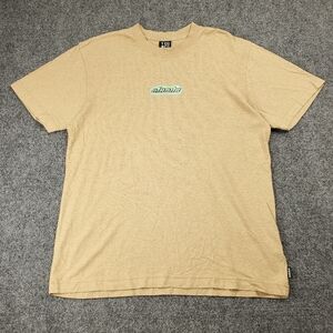 Afends Heatwave Hemp Organic Cotton T Shirt Mens Small Lightweight Beige Tan